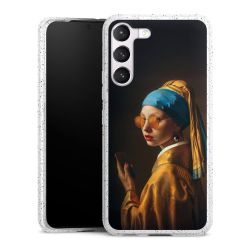 Silikon Glitter Case transparent-silber