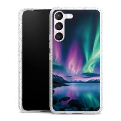 Silikon Glitter Case transparent-silber