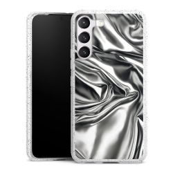 Silikon Glitter Case transparent-silber