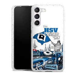 Silikon Glitter Case transparent-silber