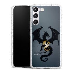 Silikon Glitter Case transparent-silber