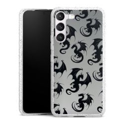 Silikon Glitter Case transparent-silber