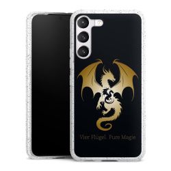 Silikon Glitter Case transparent-silber