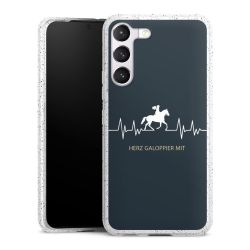 Silikon Glitter Case transparent-silber