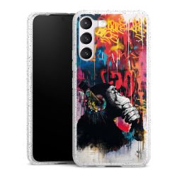 Silikon Glitter Case transparent-silber