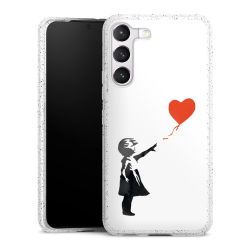 Silikon Glitter Case transparent-silber