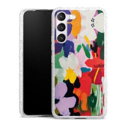 Silikon Glitter Case transparent-silber