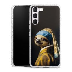 Silikon Glitter Case transparent-silber