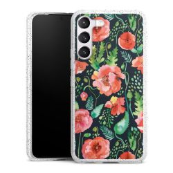 Silikon Glitter Case transparent-silber