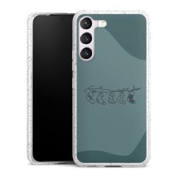 Silikon Glitter Case transparent-silber