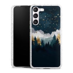 Silikon Glitter Case transparent-silber