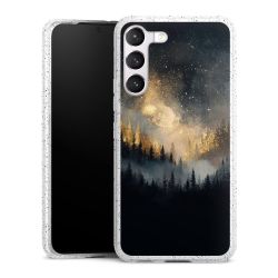 Silikon Glitter Case transparent-silber