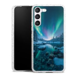 Silikon Glitter Case transparent-silber