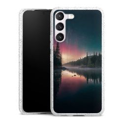 Silikon Glitter Case transparent-silber