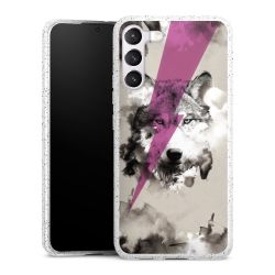 Silikon Glitter Case transparent-silber