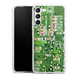 Silikon Glitter Case transparent-silber