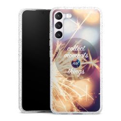 Silikon Glitter Case transparent-silber