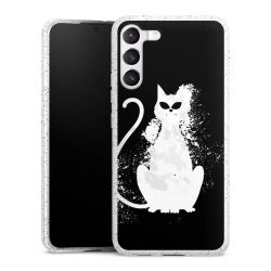 Silikon Glitter Case transparent-silber