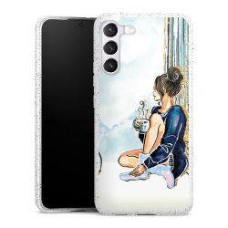 Silikon Glitter Case transparent-silber