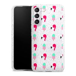 Silicone Glitter Case silver glitter