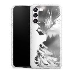 Silikon Glitter Case transparent-silber