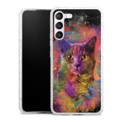 Silikon Glitter Case transparent-silber