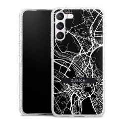 Silikon Glitter Case transparent-silber