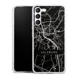 Silikon Glitter Case transparent-silber