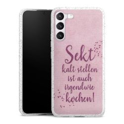 Silikon Glitter Case transparent-silber