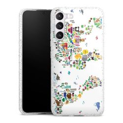 Silikon Glitter Case transparent-silber