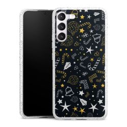 Silikon Glitter Case transparent-silber