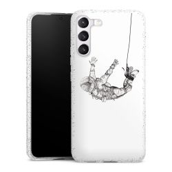 Silikon Glitter Case transparent-silber