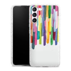 Silikon Glitter Case transparent-silber