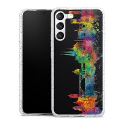 Silikon Glitter Case transparent-silber