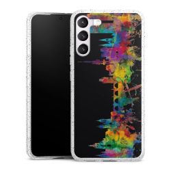 Silikon Glitter Case transparent-silber