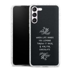 Silikon Glitter Case transparent-silber