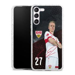 Silikon Glitter Case transparent-silber