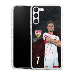 Silikon Glitter Case transparent-silber