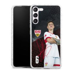 Silikon Glitter Case transparent-silber