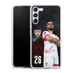 Silikon Glitter Case transparent-silber