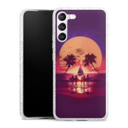 Silikon Glitter Case transparent-silber