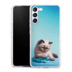 Silikon Glitter Case transparent-silber