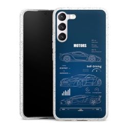 Silikon Glitter Case transparent-silber