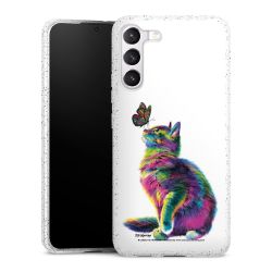 Silikon Glitter Case transparent-silber