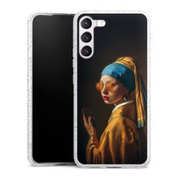 Silikon Glitter Case transparent-silber