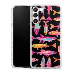 Silikon Glitter Case transparent-silber