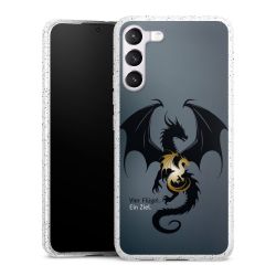 Silikon Glitter Case transparent-silber