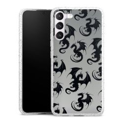 Silikon Glitter Case transparent-silber