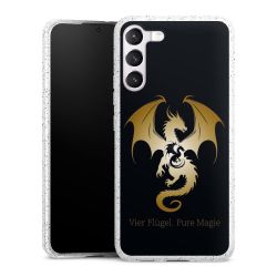 Silikon Glitter Case transparent-silber