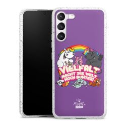 Silikon Glitter Case transparent-silber